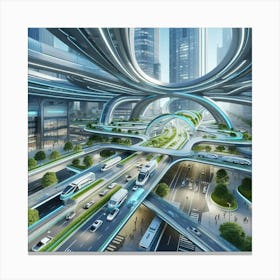 Futuristic Cityscape 81 Canvas Print