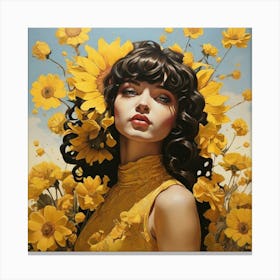 Sunflower Girl Canvas Print