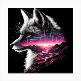 Fox silhouette 3 Canvas Print