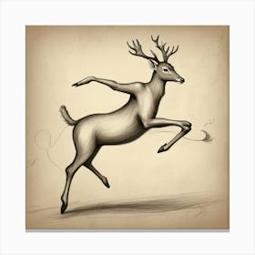 Deer Jumping 2 Canvas Print