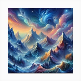 Psychedelic Mountains Canvas Print