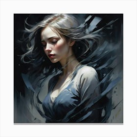 Girl With Long Hair Canvas Print