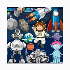 Space Clipart Canvas Print