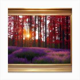 Sunset In The Forest Canvas Print