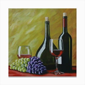 Wine And Grapes Canvas Print