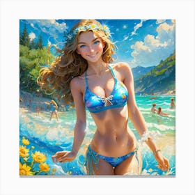 Beach Girl hj Canvas Print