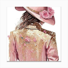 Cowgirl In Pink 1 Canvas Print