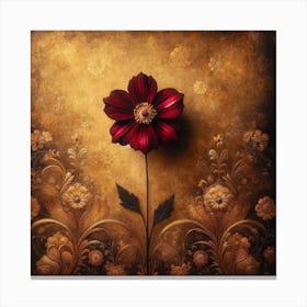 Flower On The Wall Photo Canvas Print