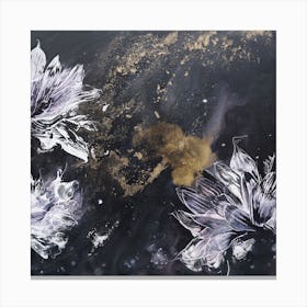 Dark Flower Painting 3 Square Canvas Print
