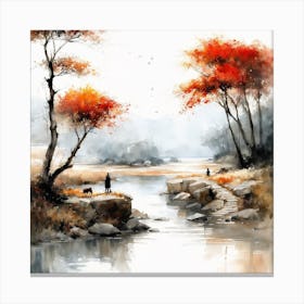 Japanese Landscape Painting (202) Canvas Print