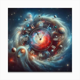 Clock In Space Canvas Print