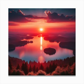 Sunset Over Lake 2 Canvas Print