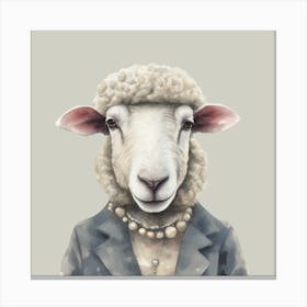 Watercolour British Sheep Felicity Canvas Print