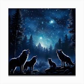 Howling Wolf art print Canvas Print