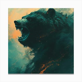 Bear In Flames 1 Canvas Print