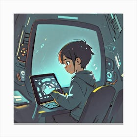 Boy In A Spaceship Canvas Print