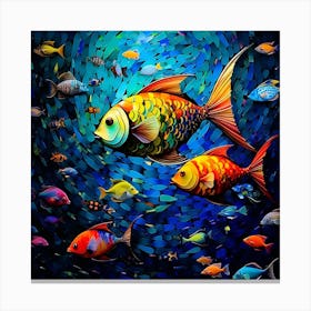 Colorful Fishes In The Sea Canvas Print