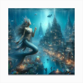 Mermaid In The City Canvas Print