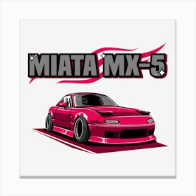 Mazda Mx-5 Pink Canvas Print