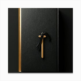 Book With A Wooden Handle Canvas Print