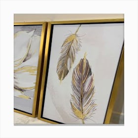 Gold Feathers Canvas Print