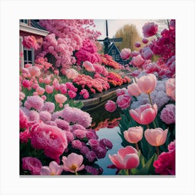 Flower Garden Amsterdam Pink (2) Canvas Print