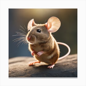 Mouse On A Rock Canvas Print