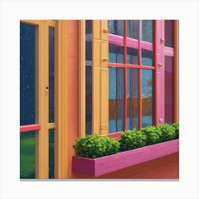 Colorful House With Windows Canvas Print