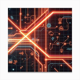 Retro Futuristic Elements,Retro Futuristic Background,Retro Futuristic Templates (87) Canvas Print