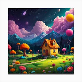 House In The Forest Canvas Print