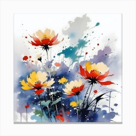 Watercolor Flowers Canvas Print