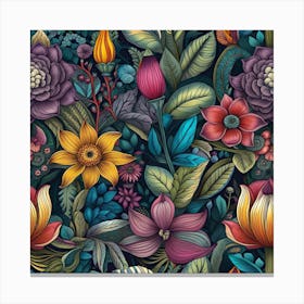 Floral Seamless Pattern 2 Canvas Print
