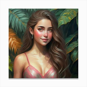 Girl In The Jungle Canvas Print