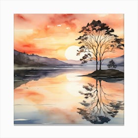 Sunset With Trees 1 Canvas Print