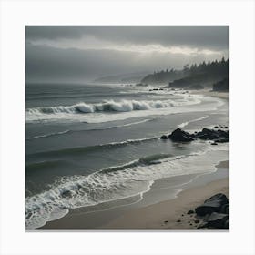 Stormy Day At The Beach Canvas Print