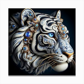 Tiger With Blue Eyes Canvas Print