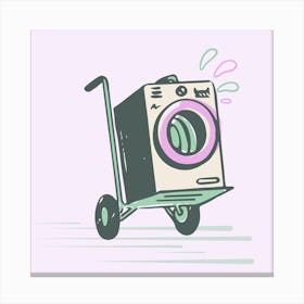 Washing Machine On A Cart Canvas Print