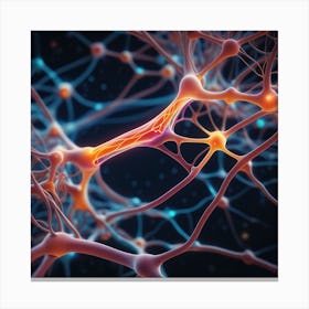 3d Illustration Of Neurons Canvas Print