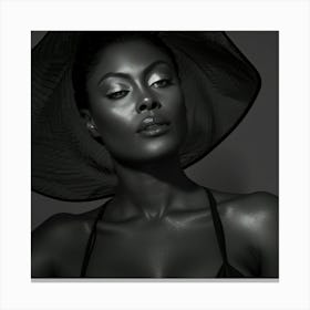 Black Woman In A Hat Canvas Print