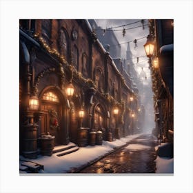 Steampunk Christmas Alley Canvas Print