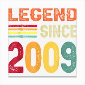 Vintage Legend Since 2009 13th Birthday 13 Years Old Gifts Canvas Print