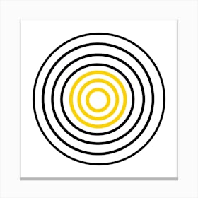 Circle Of Yellow And Black Canvas Print