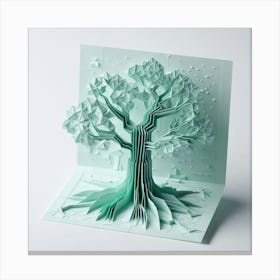 Minimalist origami tree 1 Canvas Print