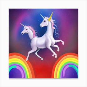 Unicorns In The Sky Canvas Print