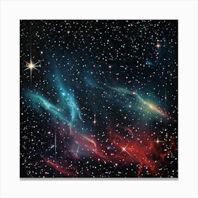 A Retro Inspired Scene Colors An Abstract Galaxy On A Background Of Space Magic Effects Shimmering (5) 1 Canvas Print