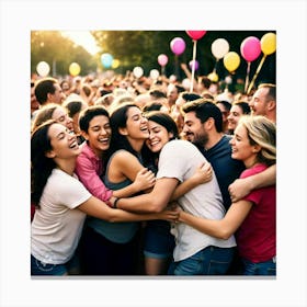 Group Of Friends At A Party Canvas Print