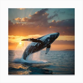 Humpback Whale Jumping 6 Canvas Print