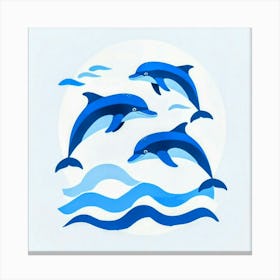 Dolphins In The Sea Canvas Print