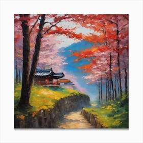 Korean Cherry Blossoms Canvas Print