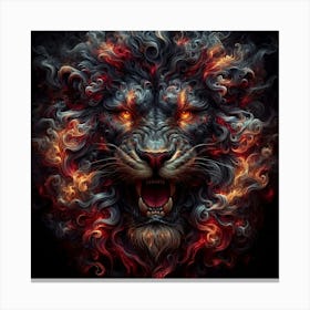 Lion Of Fire Canvas Print